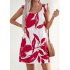 imagePRETTYGARDEN Sundresses for Women 2026 Boho Floral Summer Dresses Ruffle Cap Sleeve Short A Line Mini Beach Vacation DressWhite Red Floral