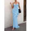 imagePRETTYGARDEN Women 2026 Wedding Guest Cocktail Maxi Dress Spaghetti Strap Sleeveless V Neck Bodycon Mesh Party Summer OutfitsLight Blue