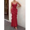 imagePRETTYGARDEN Women 2026 Wedding Guest Cocktail Maxi Dress Spaghetti Strap Sleeveless V Neck Bodycon Mesh Party Summer OutfitsRed