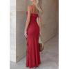 imagePRETTYGARDEN Women 2026 Wedding Guest Cocktail Maxi Dress Spaghetti Strap Sleeveless V Neck Bodycon Mesh Party Summer OutfitsRed