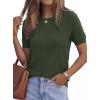 imagePRETTYGARDEN Womens 2026 Spring Short Sleeve Sweater Knit Going Out Tops Work Shirts Trendy Summer Business Casual OutfitsArmy Green