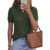 imagePRETTYGARDEN Womens 2026 Spring Short Sleeve Sweater Knit Going Out Tops Work Shirts Trendy Summer Business Casual OutfitsArmy Green