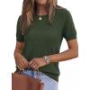 imagePRETTYGARDEN Womens 2026 Spring Short Sleeve Sweater Knit Going Out Tops Work Shirts Trendy Summer Business Casual OutfitsArmy Green