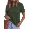 imagePRETTYGARDEN Womens 2026 Spring Short Sleeve Sweater Knit Going Out Tops Work Shirts Trendy Summer Business Casual OutfitsArmy Green