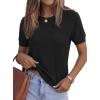 imagePRETTYGARDEN Womens 2026 Spring Short Sleeve Sweater Knit Going Out Tops Work Shirts Trendy Summer Business Casual OutfitsBlack