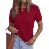 imagePRETTYGARDEN Womens 2026 Spring Short Sleeve Sweater Knit Going Out Tops Work Shirts Trendy Summer Business Casual OutfitsRed