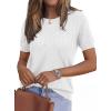 imagePRETTYGARDEN Womens 2026 Spring Short Sleeve Sweater Knit Going Out Tops Work Shirts Trendy Summer Business Casual OutfitsWhite