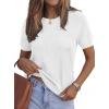 imagePRETTYGARDEN Womens 2026 Spring Short Sleeve Sweater Knit Going Out Tops Work Shirts Trendy Summer Business Casual OutfitsWhite