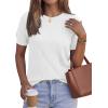 imagePRETTYGARDEN Womens 2026 Spring Short Sleeve Sweater Knit Going Out Tops Work Shirts Trendy Summer Business Casual OutfitsWhite
