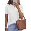 imagePRETTYGARDEN Womens 2026 Spring Short Sleeve Sweater Knit Going Out Tops Work Shirts Trendy Summer Business Casual OutfitsWhite