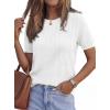 imagePRETTYGARDEN Womens 2026 Spring Short Sleeve Sweater Knit Going Out Tops Work Shirts Trendy Summer Business Casual OutfitsWhite
