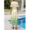 imagePRETTYGARDEN Womens Boho Floral Maxi Dress Summer 2026 Short Sleeve Tie V Neck Spring Wedding Guest Flowy Beach Sun DressesApricot Green Floral