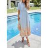 imagePRETTYGARDEN Womens Boho Floral Maxi Dress Summer 2026 Short Sleeve Tie V Neck Spring Wedding Guest Flowy Beach Sun DressesLight Blue