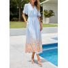 imagePRETTYGARDEN Womens Boho Floral Maxi Dress Summer 2026 Short Sleeve Tie V Neck Spring Wedding Guest Flowy Beach Sun DressesLight Blue