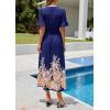 imagePRETTYGARDEN Womens Boho Floral Maxi Dress Summer 2026 Short Sleeve Tie V Neck Spring Wedding Guest Flowy Beach Sun DressesNavy Blue