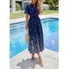 imagePRETTYGARDEN Womens Boho Floral Maxi Dress Summer 2026 Short Sleeve Tie V Neck Spring Wedding Guest Flowy Beach Sun DressesNavy Blue White Floral