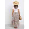 imagePRETTYGARDEN Womens Ditzy Floral Print Midi Skirt Boho Elastic High Waist Long Skirts for Women Trendy High Low HemFloral Black