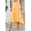 imagePRETTYGARDEN Womens Ditzy Floral Print Midi Skirt Boho Elastic High Waist Long Skirts for Women Trendy High Low HemSyellow