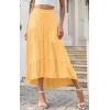 imagePRETTYGARDEN Womens Ditzy Floral Print Midi Skirt Boho Elastic High Waist Long Skirts for Women Trendy High Low HemSyellow