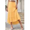 imagePRETTYGARDEN Womens Ditzy Floral Print Midi Skirt Boho Elastic High Waist Long Skirts for Women Trendy High Low HemSyellow