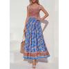 imagePRETTYGARDEN Womens Floral Maxi Dress Boho Casual 2026 Summer Spaghetti Strap Smocked Sleeveless Flowy Beach Vacation DressesBlue
