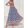 imagePRETTYGARDEN Womens Floral Maxi Dress Boho Casual 2026 Summer Spaghetti Strap Smocked Sleeveless Flowy Beach Vacation DressesDark Blue
