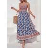 imagePRETTYGARDEN Womens Floral Maxi Dress Boho Casual 2026 Summer Spaghetti Strap Smocked Sleeveless Flowy Beach Vacation DressesDark Blue