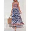 imagePRETTYGARDEN Womens Floral Maxi Dress Boho Casual 2026 Summer Spaghetti Strap Smocked Sleeveless Flowy Beach Vacation DressesDark Blue