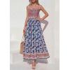 imagePRETTYGARDEN Womens Floral Maxi Dress Boho Casual 2026 Summer Spaghetti Strap Smocked Sleeveless Flowy Beach Vacation DressesDark Blue