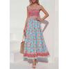 imagePRETTYGARDEN Womens Floral Maxi Dress Boho Casual 2026 Summer Spaghetti Strap Smocked Sleeveless Flowy Beach Vacation DressesLight Blue