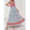 imagePRETTYGARDEN Womens Floral Maxi Dress Boho Casual 2026 Summer Spaghetti Strap Smocked Sleeveless Flowy Beach Vacation DressesLight Blue