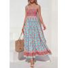 imagePRETTYGARDEN Womens Floral Maxi Dress Boho Casual 2026 Summer Spaghetti Strap Smocked Sleeveless Flowy Beach Vacation DressesLight Blue