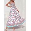 imagePRETTYGARDEN Womens Floral Maxi Dress Boho Casual 2026 Summer Spaghetti Strap Smocked Sleeveless Flowy Beach Vacation DressesPink