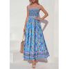 imagePRETTYGARDEN Womens Floral Maxi Dress Boho Casual 2026 Summer Spaghetti Strap Smocked Sleeveless Flowy Beach Vacation DressesSky Blue
