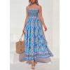imagePRETTYGARDEN Womens Floral Maxi Dress Boho Casual 2026 Summer Spaghetti Strap Smocked Sleeveless Flowy Beach Vacation DressesSky Blue