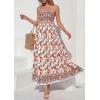 imagePRETTYGARDEN Womens Floral Maxi Dress Boho Casual 2026 Summer Spaghetti Strap Smocked Sleeveless Flowy Beach Vacation DressesWhite