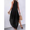 imagePRETTYGARDEN Womens Flowy Maxi Dresses Summer 2026 Halter Sleeveless Long Asymmetrical Spring Dress Beach Vacation SundressBlack