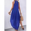 imagePRETTYGARDEN Womens Flowy Maxi Dresses Summer 2026 Halter Sleeveless Long Asymmetrical Spring Dress Beach Vacation SundressBlue