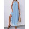 imagePRETTYGARDEN Womens Flowy Maxi Dresses Summer 2026 Halter Sleeveless Long Asymmetrical Spring Dress Beach Vacation SundressLight Blue