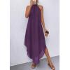 imagePRETTYGARDEN Womens Flowy Maxi Dresses Summer 2026 Halter Sleeveless Long Asymmetrical Spring Dress Beach Vacation SundressPurple
