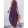 imagePRETTYGARDEN Womens Flowy Maxi Dresses Summer 2026 Halter Sleeveless Long Asymmetrical Spring Dress Beach Vacation SundressPurple