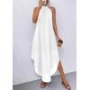 imagePRETTYGARDEN Womens Flowy Maxi Dresses Summer 2026 Halter Sleeveless Long Asymmetrical Spring Dress Beach Vacation SundressWhite