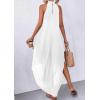 imagePRETTYGARDEN Womens Flowy Maxi Dresses Summer 2026 Halter Sleeveless Long Asymmetrical Spring Dress Beach Vacation SundressWhite