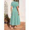 imagePRETTYGARDEN Womens Summer Maxi Button Up Shirt Dress 2026 Short Sleeve Striped A Line Long Flowy Elegant Spring DressesGreen Striped