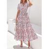 imagePRETTYGARDEN Womens Summer Maxi Dresses Boho Floral Short Sleeve V Neck Casual Wedding Guest 2026 Beach Vacation OutfitsFloral Beige Multicolored