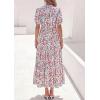 imagePRETTYGARDEN Womens Summer Maxi Dresses Boho Floral Short Sleeve V Neck Casual Wedding Guest 2026 Beach Vacation OutfitsFloral Beige Multicolored