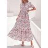 imagePRETTYGARDEN Womens Summer Maxi Dresses Boho Floral Short Sleeve V Neck Casual Wedding Guest 2026 Beach Vacation OutfitsFloral Beige Multicolored