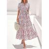 imagePRETTYGARDEN Womens Summer Maxi Dresses Boho Floral Short Sleeve V Neck Casual Wedding Guest 2026 Beach Vacation OutfitsFloral Beige Multicolored