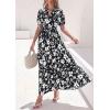 imagePRETTYGARDEN Womens Summer Maxi Dresses Boho Floral Short Sleeve V Neck Casual Wedding Guest 2026 Beach Vacation OutfitsFloral Black White