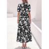 imagePRETTYGARDEN Womens Summer Maxi Dresses Boho Floral Short Sleeve V Neck Casual Wedding Guest 2026 Beach Vacation OutfitsFloral Black White